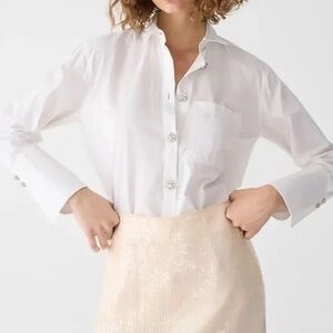J Crew Cotton poplin shirt with jewel buttons